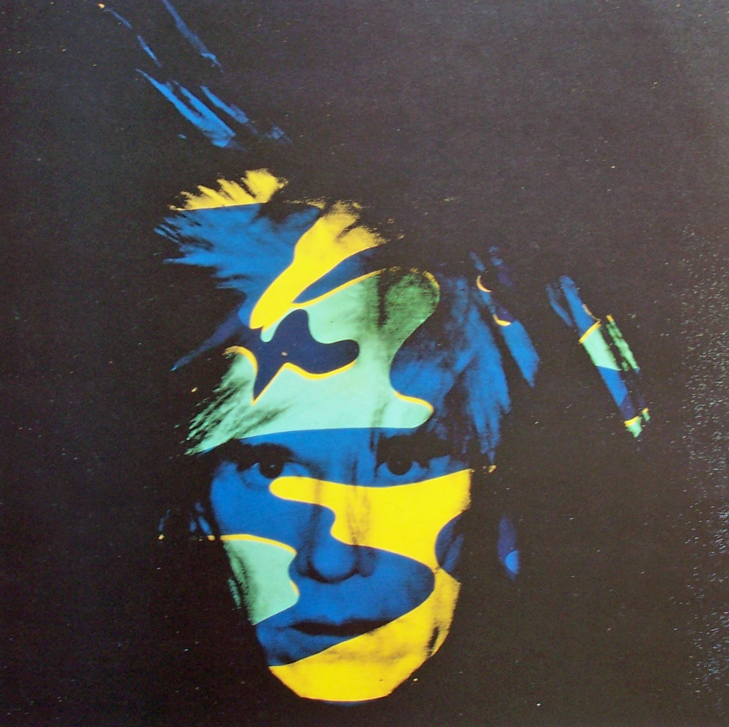 zelfportret van Andy Warhol (zwarte achtergrond)